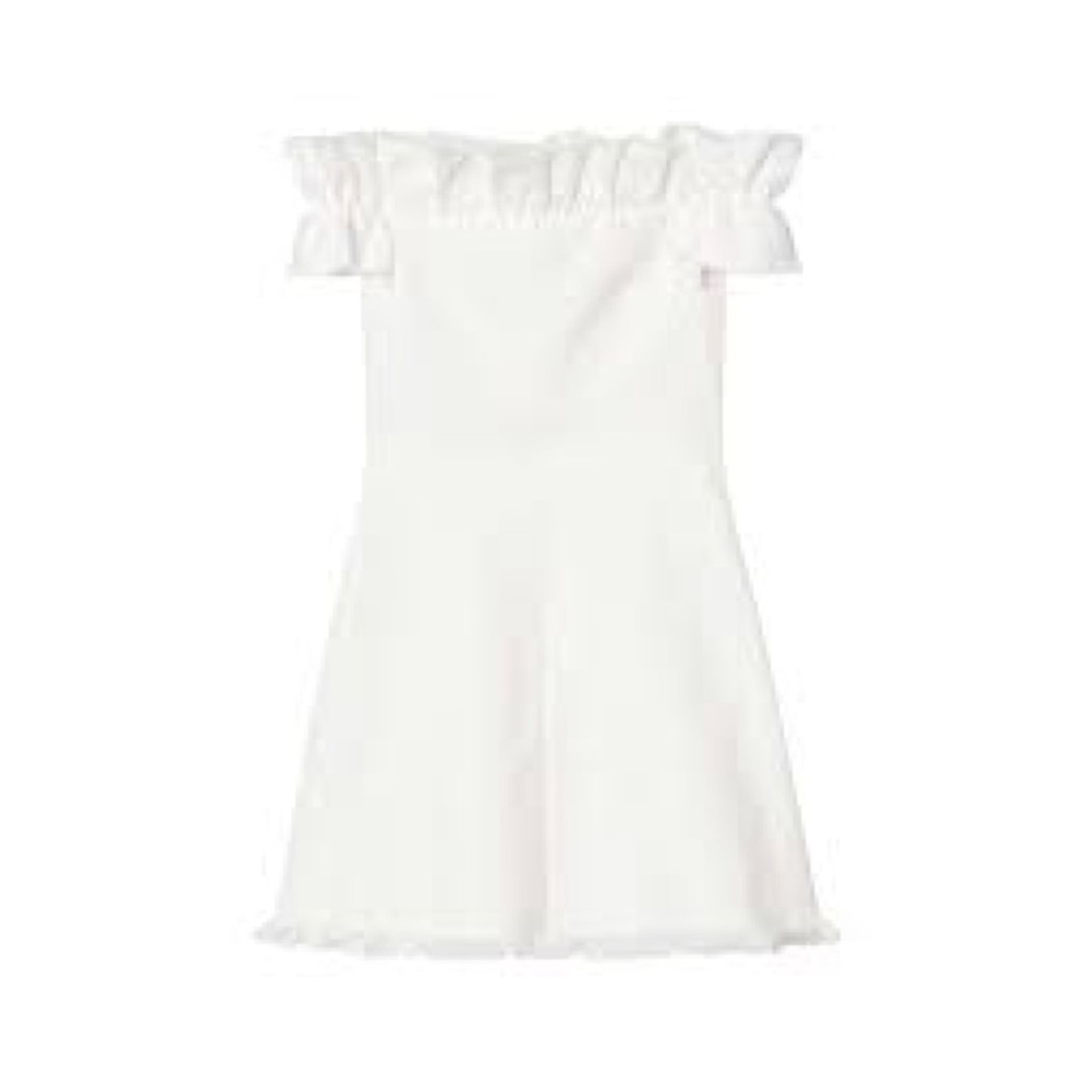 Rebecca Taylor Snow White Off the Shoulder Ruffled Mini dress Raw hem size 0 XS